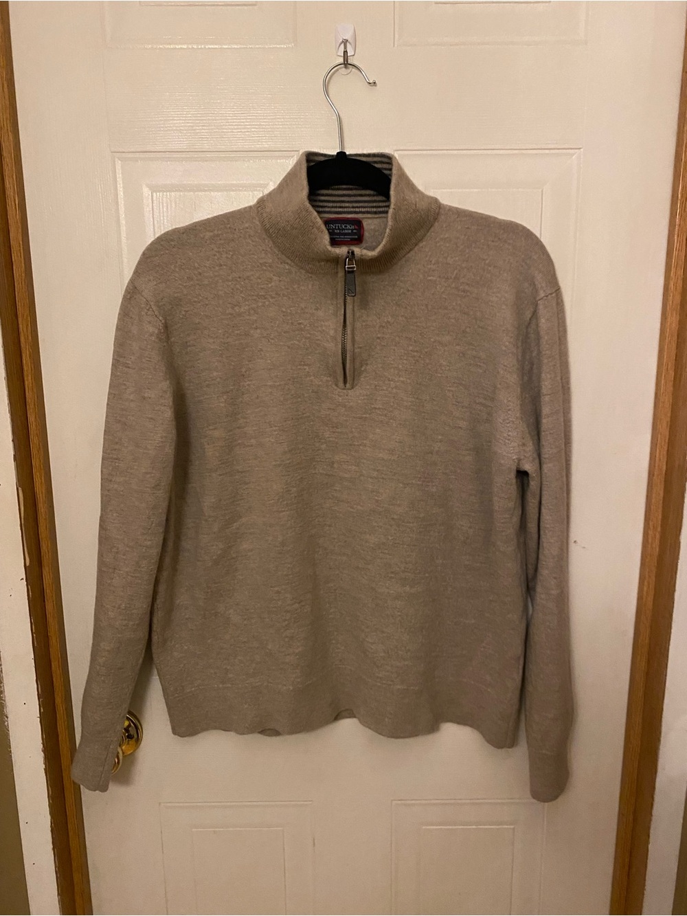 UNTUCKit Men's Merino Quarter Zip in Tan